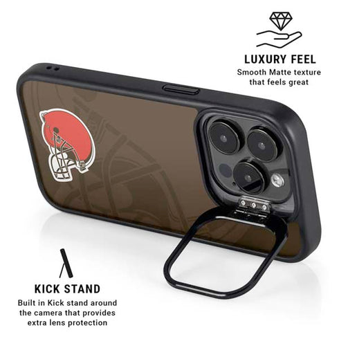 NFL Cleveland Browns Double Vision iPhone 14 Pro Kickstand Case